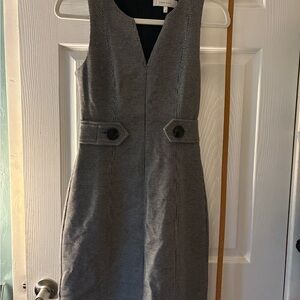Lark & Ro Gray Textured Midi Dress